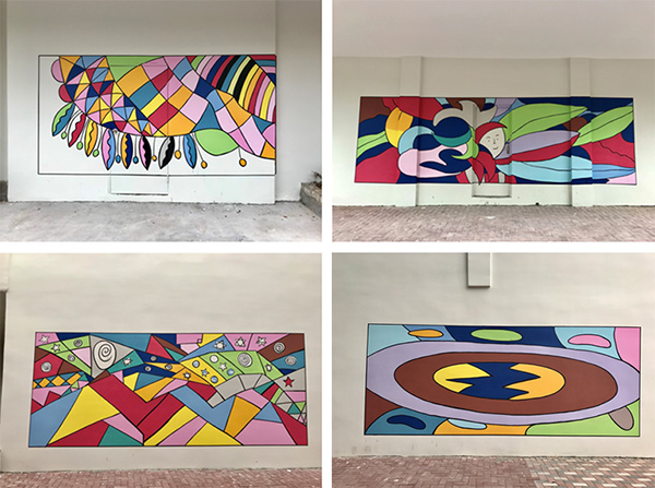 孩子們的畫(huà)作打造出一條絢麗的墻繪藝術(shù)風(fēng)景線(xiàn)